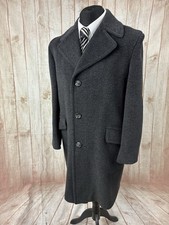 Mens Wool Crombie Style OverCoat JS Newsome Elysian Grey 40 Short Heavy England