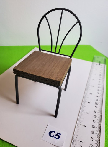 Scale wood metal chair - 1/6,