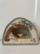 Vintage Quirky Pottery Wall Candle Holder Hanging Sconce Arched Gnome Cottage