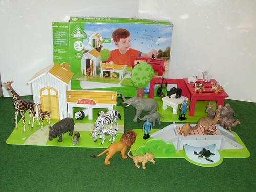 Elc wooden safari playset zoo - safari,