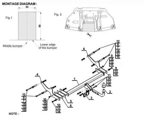 Swan neck tow - neck, for
