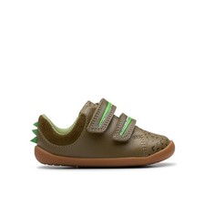 Clarks Roamer Snap T Boys Khaki Baby Shoes