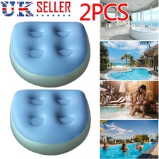2Pcs PVC Inflatable Booster Seat Spa Hot Tub Lazy Spa Pools Cushion Office Blue