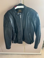 Goldtop Mens Black '76 Cafe Racer Leather Motorcycle Jacket Size 48"