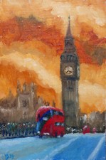 London big ben original oil - london,