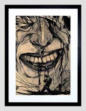 SURREAL FANTASY RED LAUGH SERIES PADEGS KARLIS TEETH FACE ART PRINT B12X12587