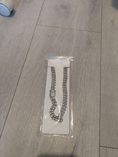 Iced Out Silver Thick Miami Cuban Chain Necklace For Half Price!!!