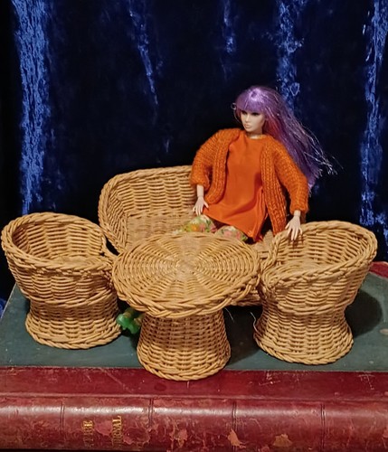 Vintage wicker sofa table - vintage,