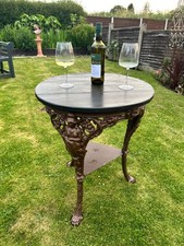Vintage Cast Iron Britannia Round Pub Table Garden Furniture Collection Only