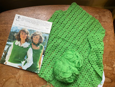 Vtg Pingouin Pattern and Yarn
