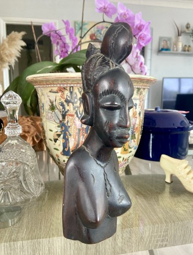 Vintage hand carved african - hand-carved,