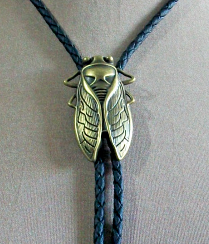 Bronze cicada bolo tie - 87#,