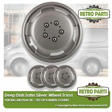 15 inch Satin Silver Deep Dish Van Wheel Trims for VW Vans Hub Caps Covers