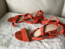 Topshop orange faux suede open