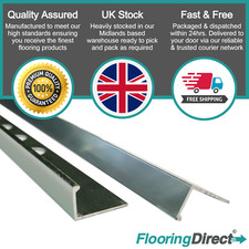 10 x TILE TRIM HEAVY DUTY - L SHAPED - ALUMINIUM POLISHED CHROME 8, 10 & 12mm