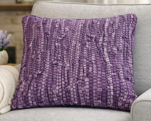 Leather rag cushion purple - rag,