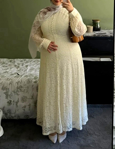 Ivory lace line modest - ivory,
