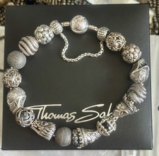 RRP £989 Men’s Thomas Sabo Karma Beads Bracelet & Beads Skulls 22cm Safety Chain