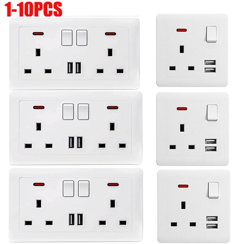 10x double wall plug socket - double,