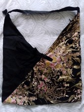 Unusual Black Fabric Painted