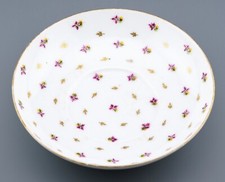 Antique English Porcelain Saucer Gilt Worcester Chamberlain Pink 19th Century