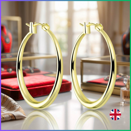 18k gold plated 30mm hoop - 18k,