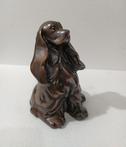Metal dog spaniel statue table - dog,