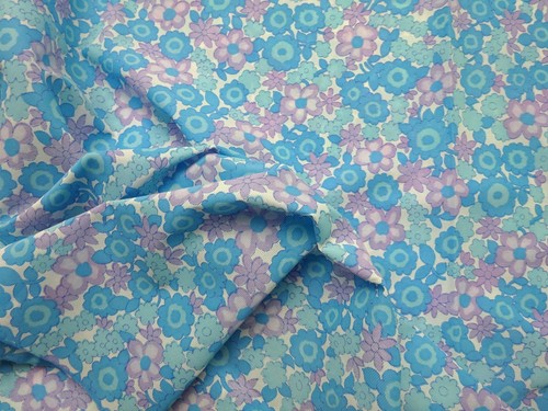 Blue mauve daisy dress - blue, fabric