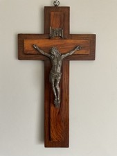 Vintage Olive Wood Crucifix - French Cross Originating Jerusalem 15” - Old 1895 