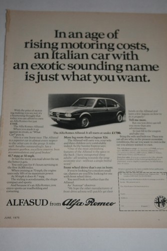 1975 advert for alfa - for, "alfa