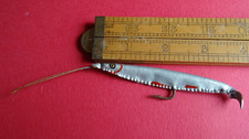 RARE EARLY 20TH CENTURY ANTIQUE ALLCOCK RETAILED ARTIFICIAL SANDEEL FISHING LURE