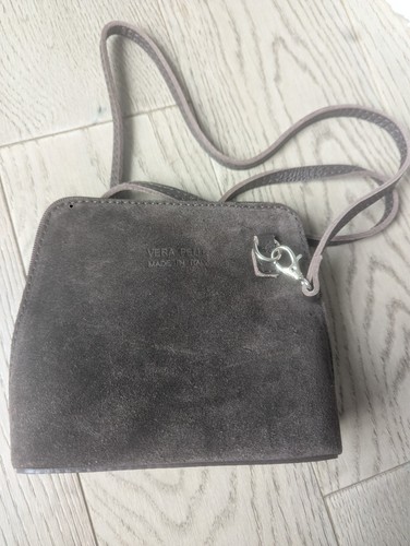 Dark brown suede crossbody - , bag