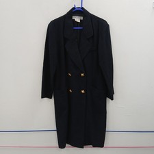 Jaeger Coat Women's UK 14 Navy Blue Wool Vintage RMF30-CAP