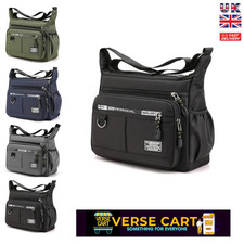 Shoulder Bag Travel Multi Pocket Waterproof Men Cross Body Messenger Handbag UK
