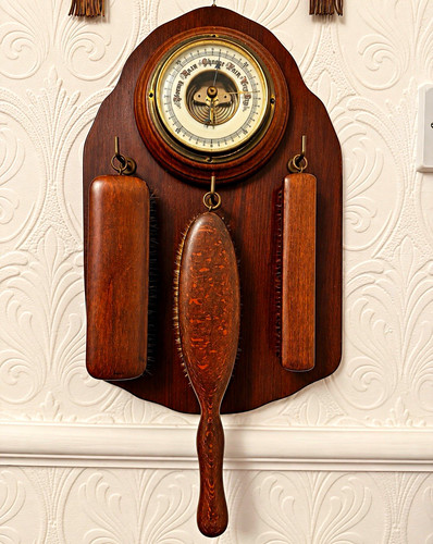 Vintage wooden wall - wall, aneroid