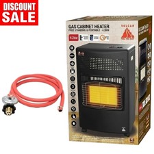 New 4.2Kw Portable Home Heater Butane Fire Calor Gas Cabinet With Regulator Hose