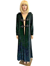 UNBRANDED Retro Black Velvet Hooded Long Maxi Theatrical Cape wit Toggle Closure