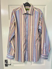 Rocola Mens Multicoloured Stripes Shirt Size 16.5” 42 Large L