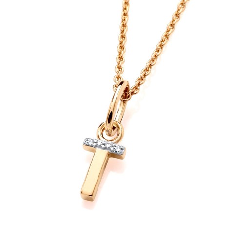 9ct yellow gold initial real - yellow, t