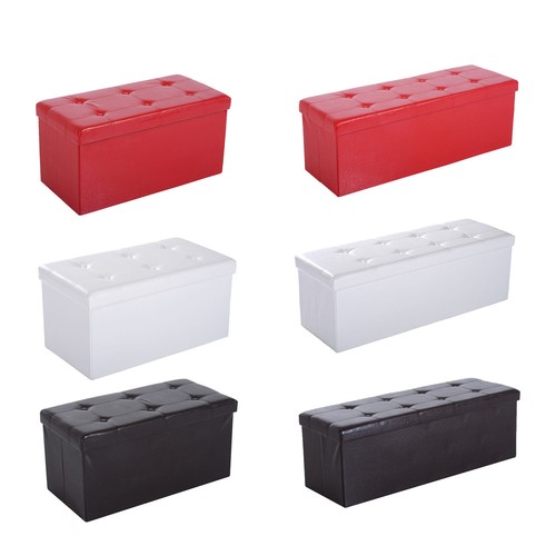 Faux leather ottoman storage - faux,