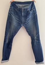 Levi’s 505 1967 Jeans LVC Raw Denim Selvedge W 36 L32 Fade Waves Worn Blue 