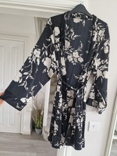 F&F Black Beige Floral Satin