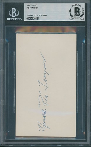 Pie traynor signed index - index, card