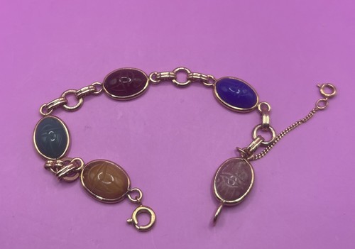 Vintage scarab glass stone - vintage,