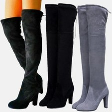 Women Suede Leather Thigh high