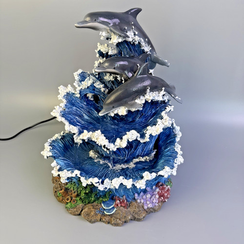 Table top fountain dolphin sea - table,