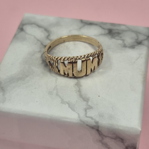 9ct yellow gold fancy mum - yellow,
