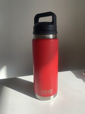 Red/pink YETI water bottle. Screw Cap Lid. 533ml Or 18oz