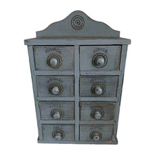Antique Wooden 8-Drawer Spice
