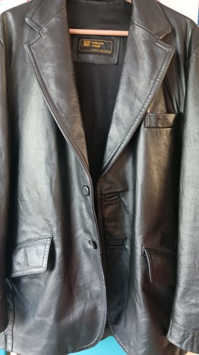 Black leather jacket blazer - jacket,,